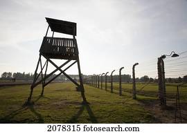 Watchtower, Auschwitz-Birkenau Concentration Camp, Oswiecim, Malopolska, Poland