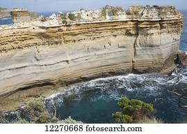 Fantastic formation of eroded limestone cliff; Victoria, Australia