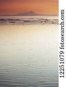 Mount Redoubt at sunset; Alaska, United States of America