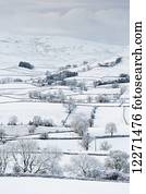 Peaceful snow scene in the Howgills, near Ravenstonedale; Cumbria, England