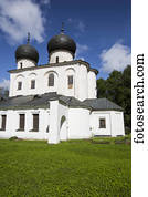 Cathedral, St. Anthony Monastery, a UNESCO World Heritage Site; Veliky Novgorod, Novgorod Oblast, Russia