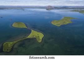 extinct volcanoes myvatn lake iceland northern fotosearch