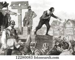 John Lilburne on the pillory, 1638, arrested for printing and circulating unlicensed books. John Lilburne, 1614 – 1657, aka Freeborn John. English political Leveller. From The Century Edition of Cassell's History of England, published 1901.
