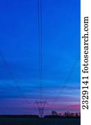 elétrico, transmissão, Lines;, ohio, estados unidos américa