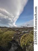 Lenticular Clouds Above The Volcanic Landscape Of Iceland, On The Snaefellsnes Peninsula; Iceland