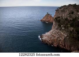 Cliff by the sea; Costa Brava, Spain