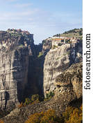 mosteiro, ligado, um, cliff;, meteora, grécia