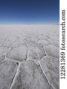 Patterns in the salt flats of the Salar de Uyuni; Bolivia