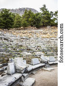 Ruins of an amphitheatre; Priene, Turkey