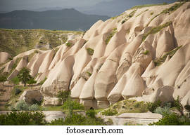Volcanic rock formations in the Goreme Valley near Uchisar; Cappadocia, Turkey