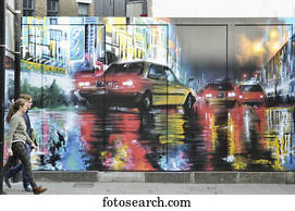 England London Shoreditch Street Art Painted Some Shutters Curtain