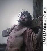 Christ hangs on the cross