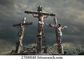 Jesus on the cross with two others