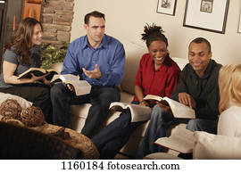 Bible study discussion in progress