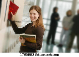 Woman at her locker