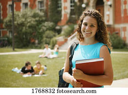 retrato, de, um, estudante