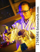 técnico laboratório, no trabalho