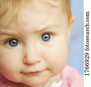 closeup, von, a, gesicht baby