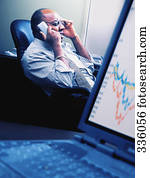 discurso homem, ligado, telefone