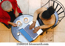 Business meeting in a cafe