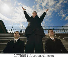 Triumphant businessman