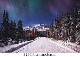 um, inverno, estrada