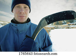 retrato, de, um, jogador hóquei