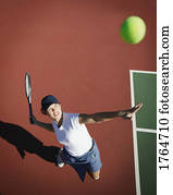 Woman playing tennis