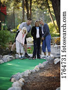 família, jogos, golfe míni