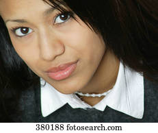 retrato, de, mujer, cara, (closeup)