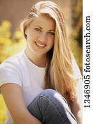 retrato, de, um, adolescente