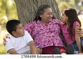 hispânico, vó, e, grandchildren