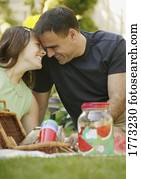 par amoroso, em, um, piquenique