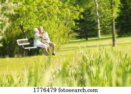 Romantic senior couple