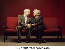 A devoted senior couple