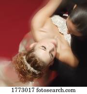 mulher bonita, em, vestido casamento