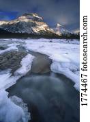 Freezing mountainous river