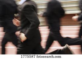 homens negócios, em, um, raça