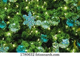 Chimenea, adornado, para, medias de navidad, y, árbol Foto | 356de