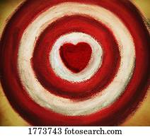 alvo, com, coração