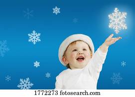 bebê, e, snowflakes