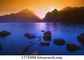 montanha, e, sunset/rise