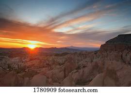 Sunset by natural formations