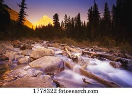 um, bonito, córrego montanha