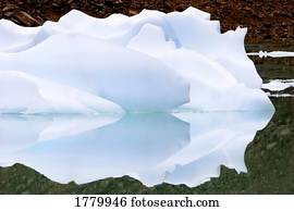 um, geleira, ligado, um, lago