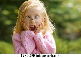 criança, gritos, em, abelha