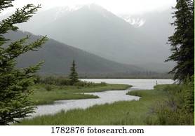 panorâmico, córrego montanha