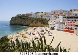 praia, carvoeiro, algarve, portugal, 