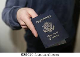 Man holding American passport