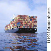 Cargo ship transporting containers Cargo ship transporting containers